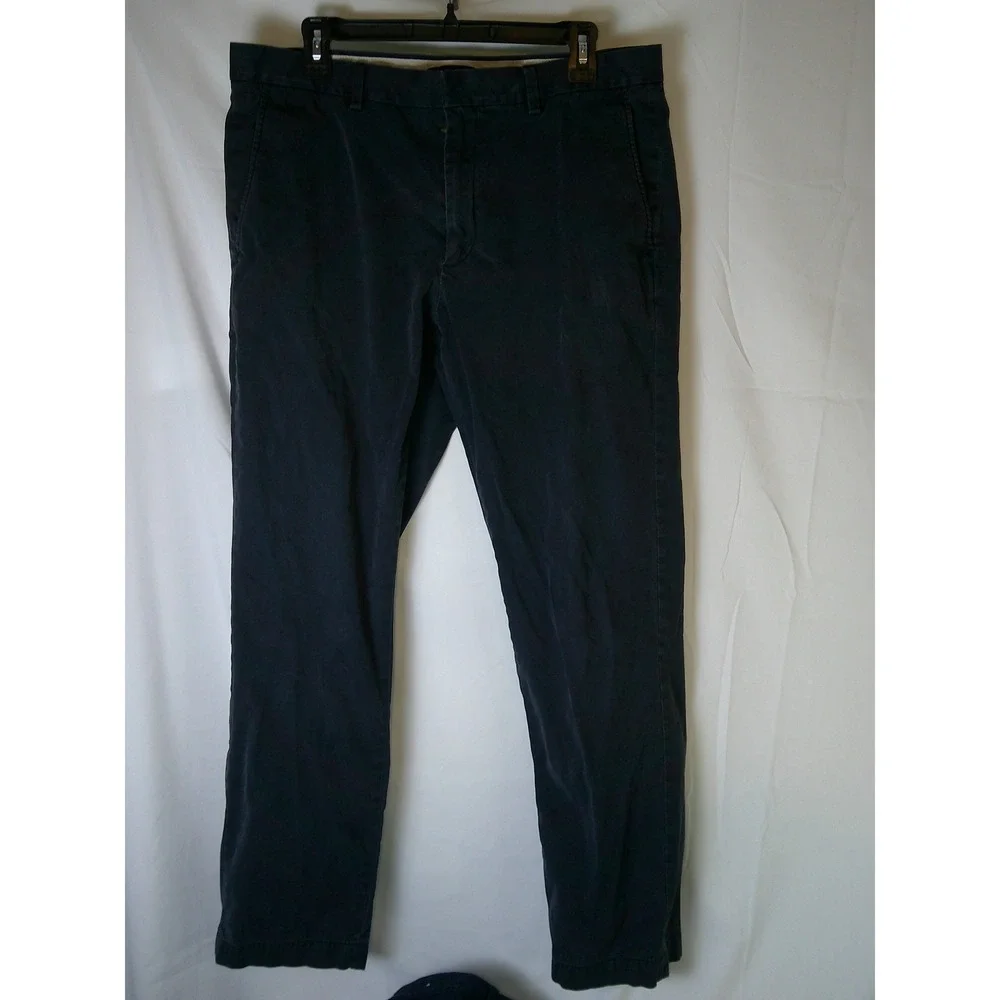 Banana Republic Aiden Chino Pants Mens 35x32 Navy Blue Straight Fit Casual‎